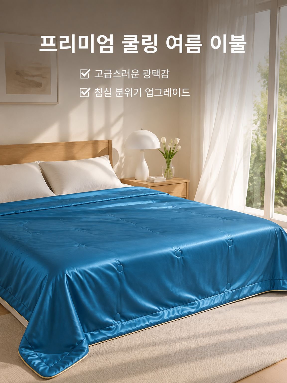 시원한 아이스 실크 여름 이불