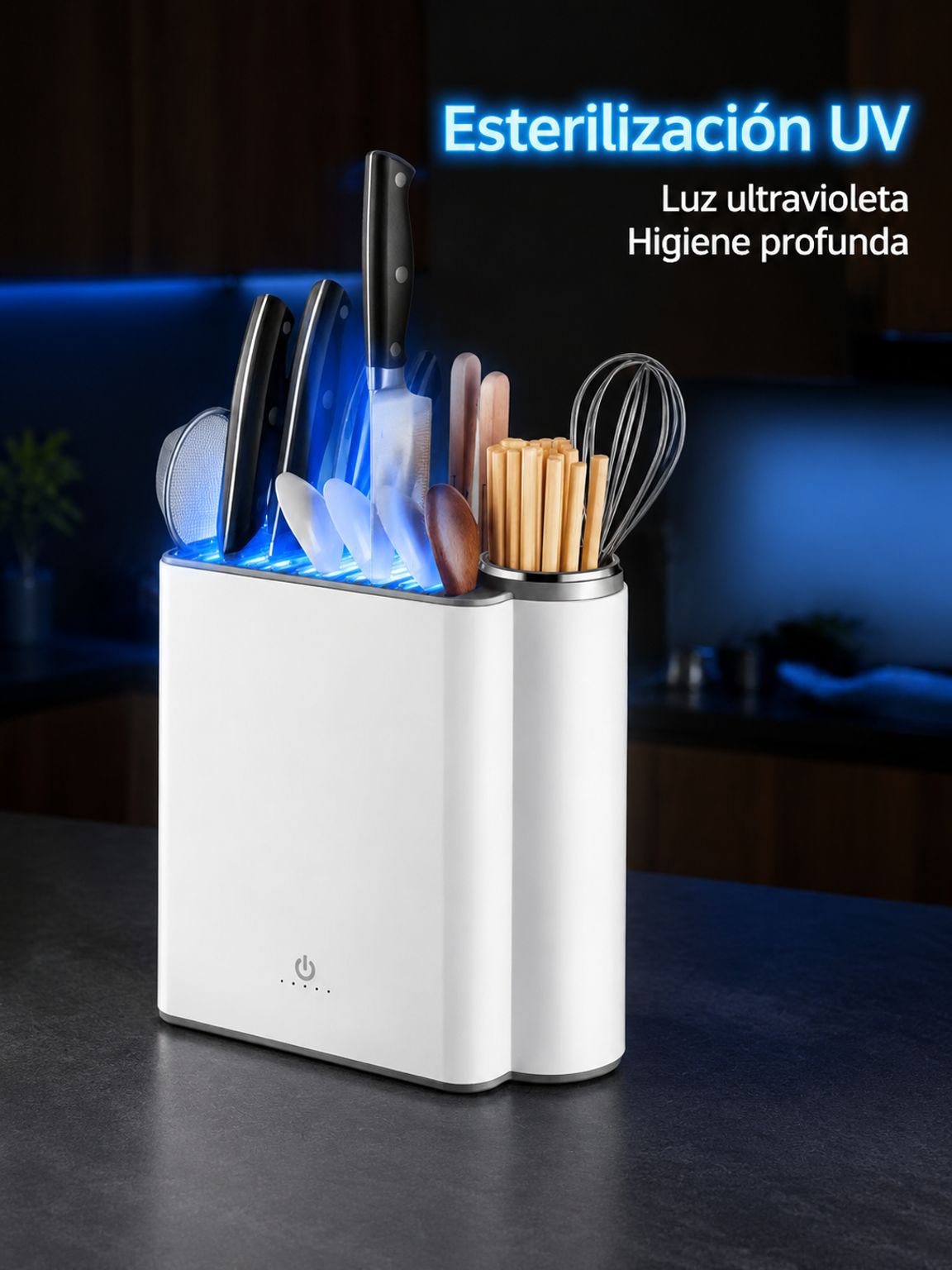 Multifunctional UV sterilizing knife holder