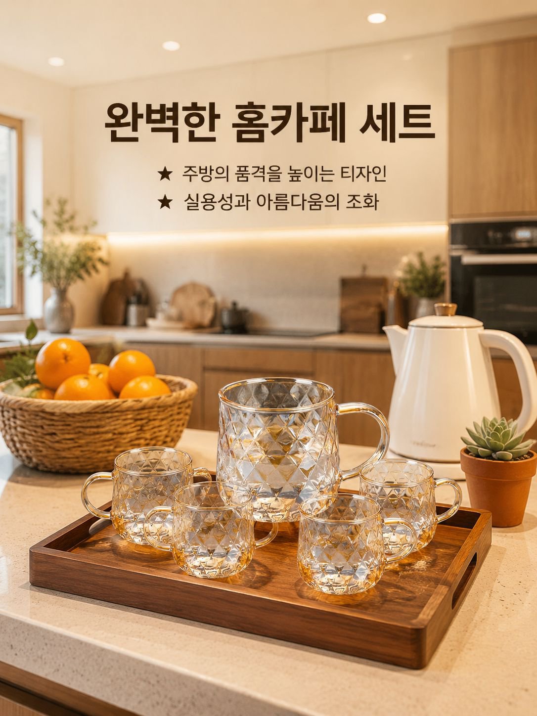 내열 유리 냉수 주전자 세트로 음료 서빙