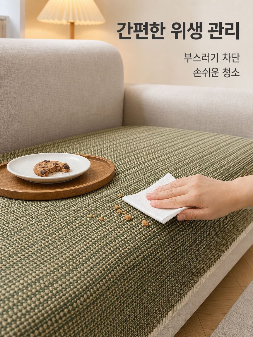 미끄럼 방지 거친 천 소파 쿠션