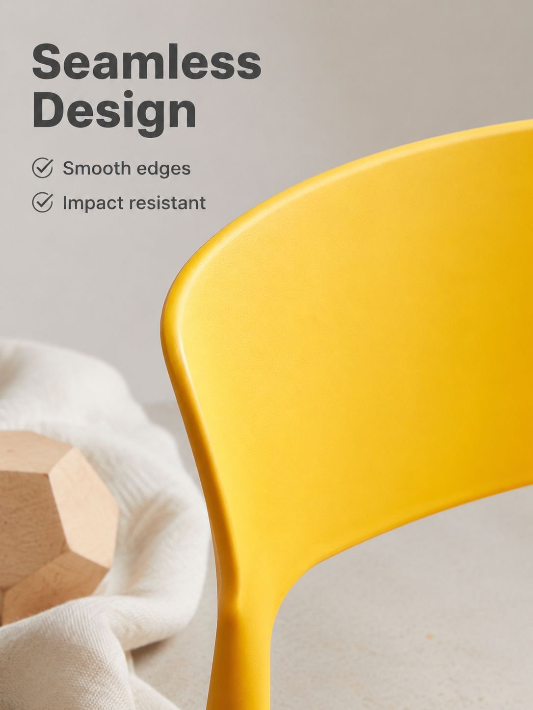 Plastic chair, thickened backrest chair for home use