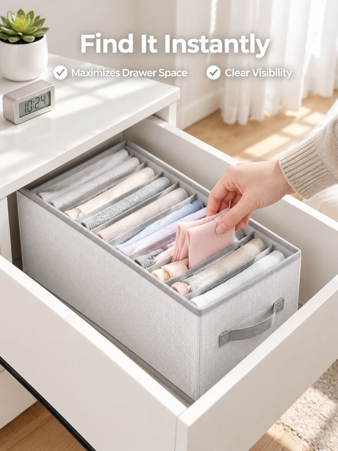 Washable Eight-Section Drawer Organiser