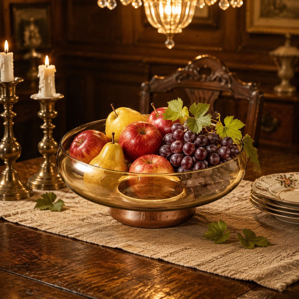 Luxury Glass Fruit Bowl for Living Room