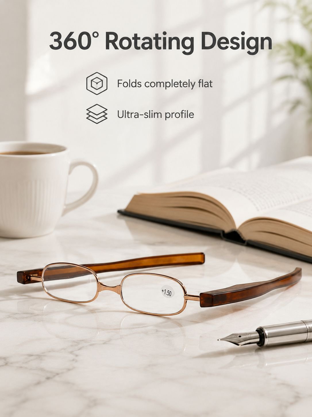 Unisex HD Foldable Reading Glasses Portable Eyewear