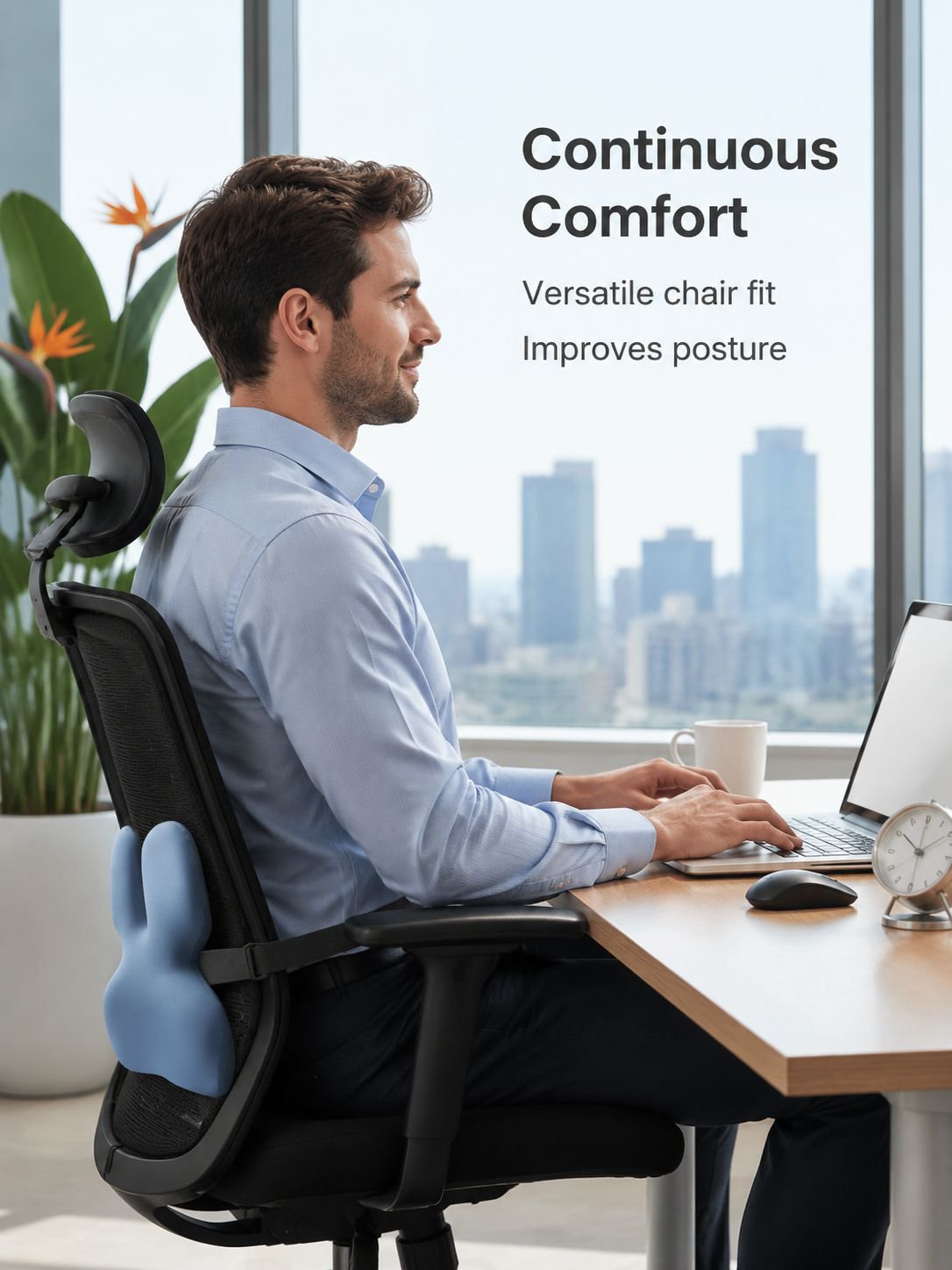 Office chair lumbar support pillow