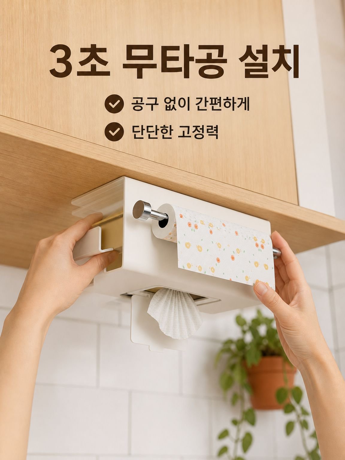거꾸로 된 키친타월 보관함