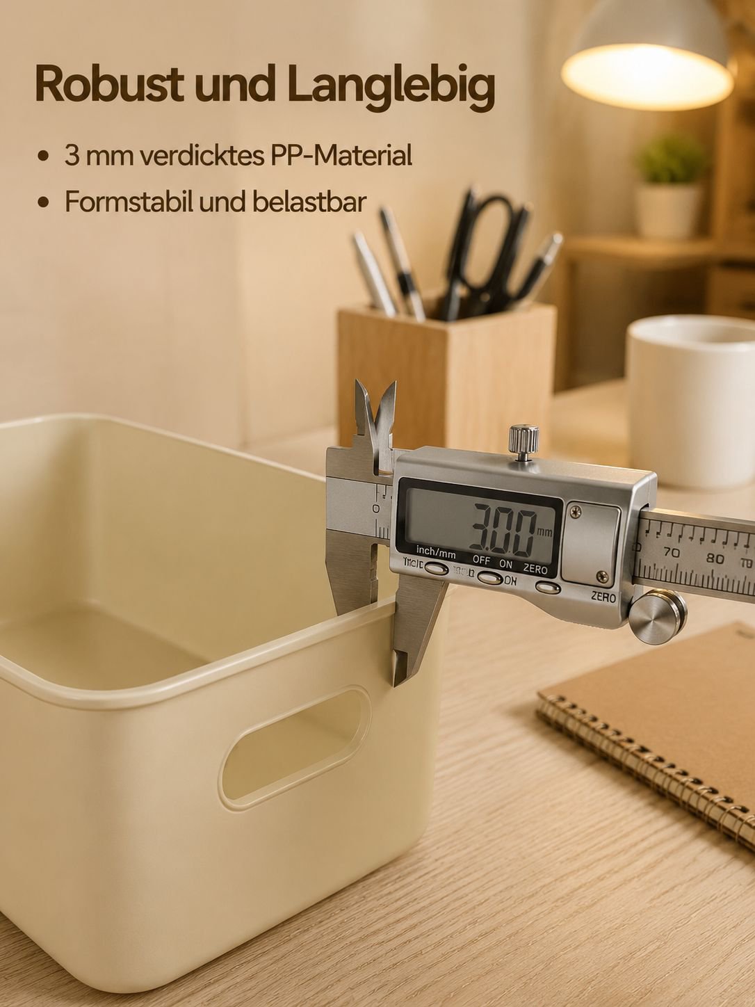 Robuste Kunststoffbox mit Deckel für sichere Aufbewahrung