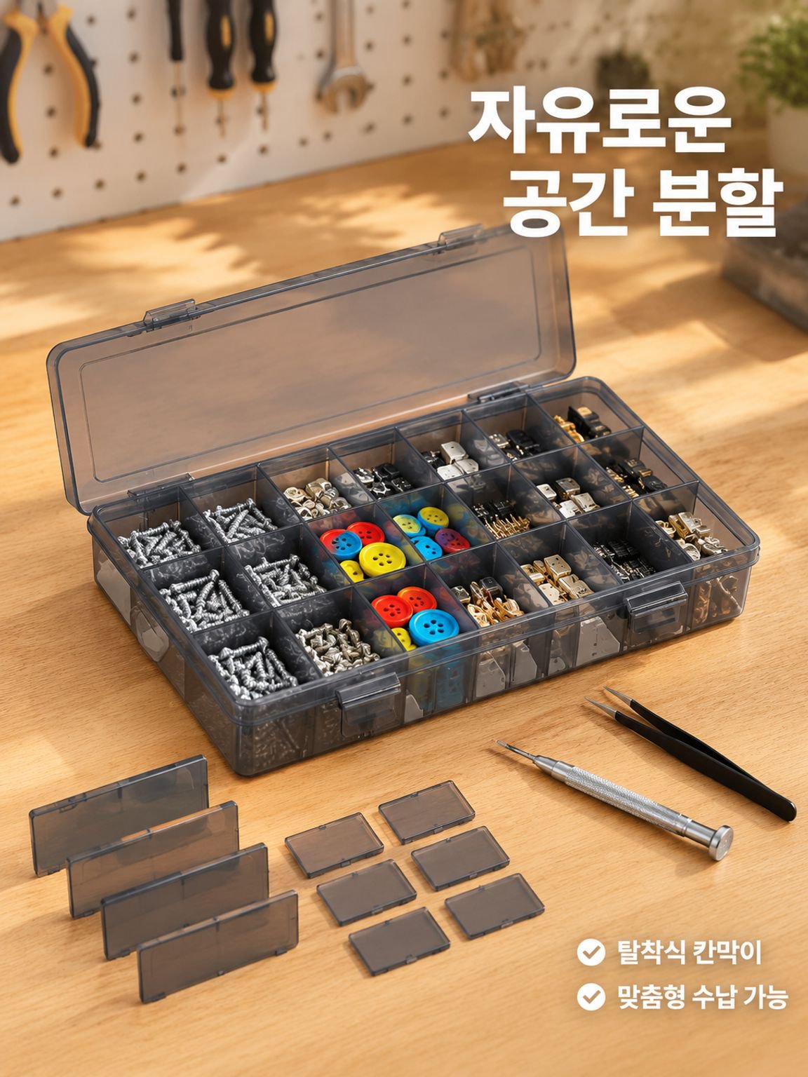 다구획 부품 보관함