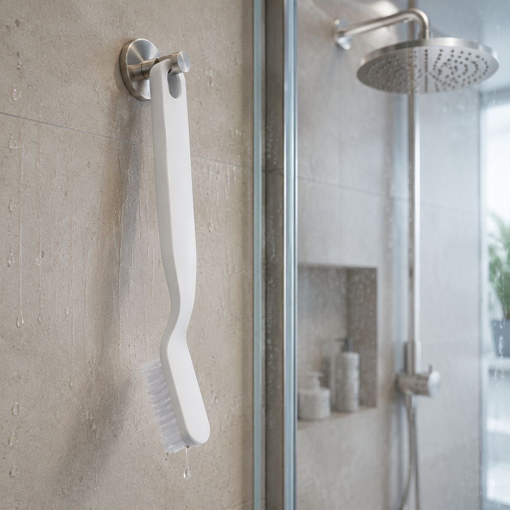 Versatile brush for bathroom and kitchen cleaning