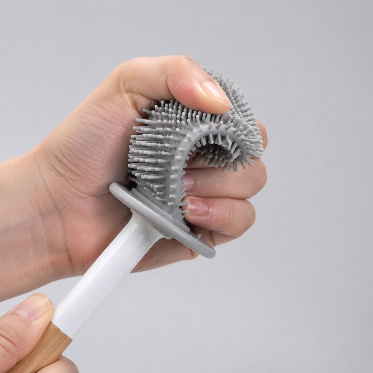 Modern silicone toilet brush set with holder