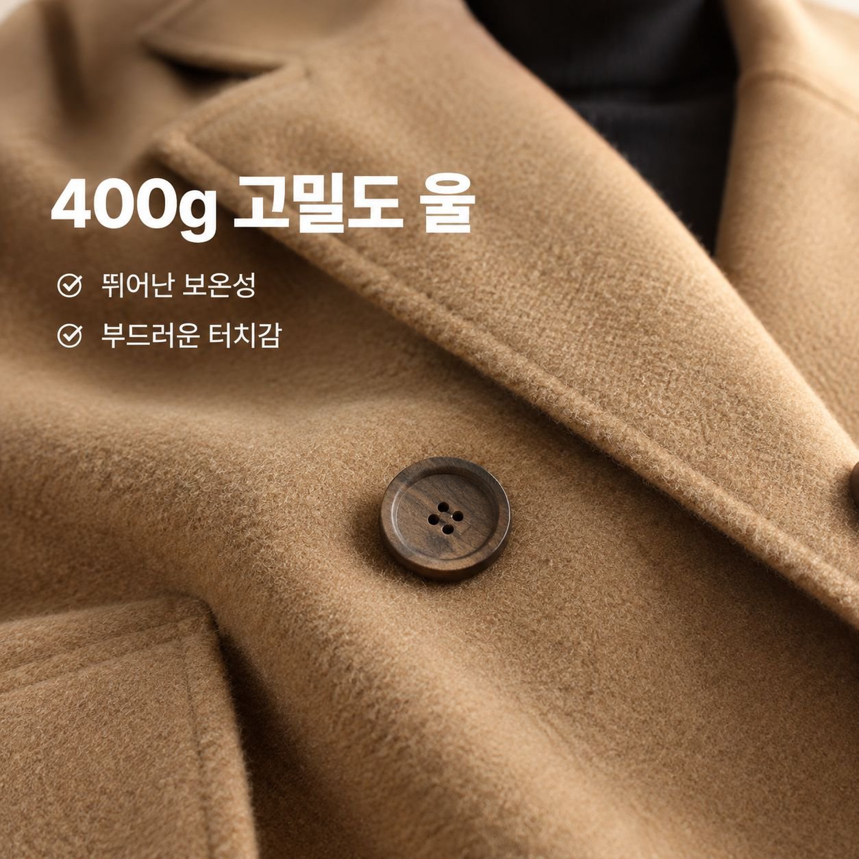 남성 더블버튼 미디 롱 모직 코트 트렌치 자켓