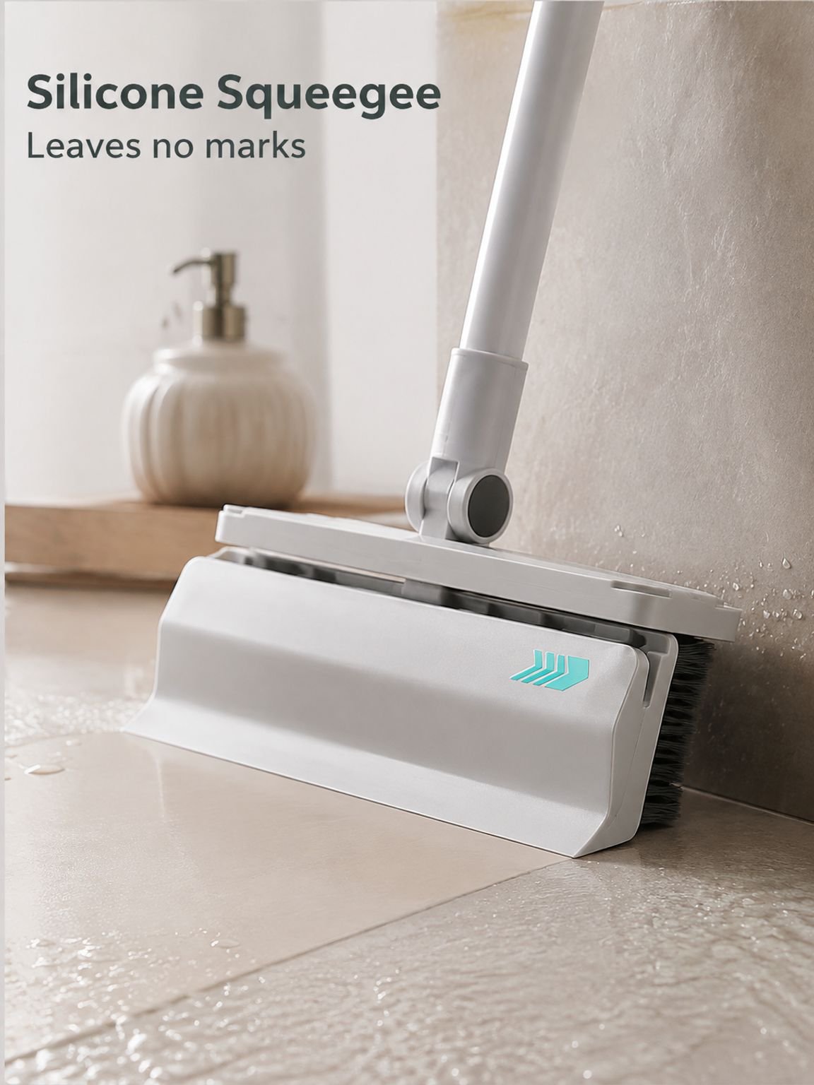 Soft bristle broom sweeping dust and debris from floors