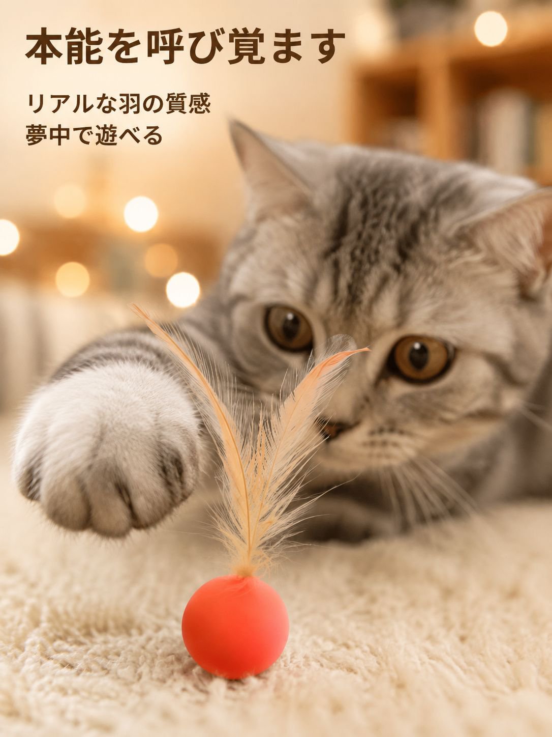 ペット猫用羽根付きジャンピングボール