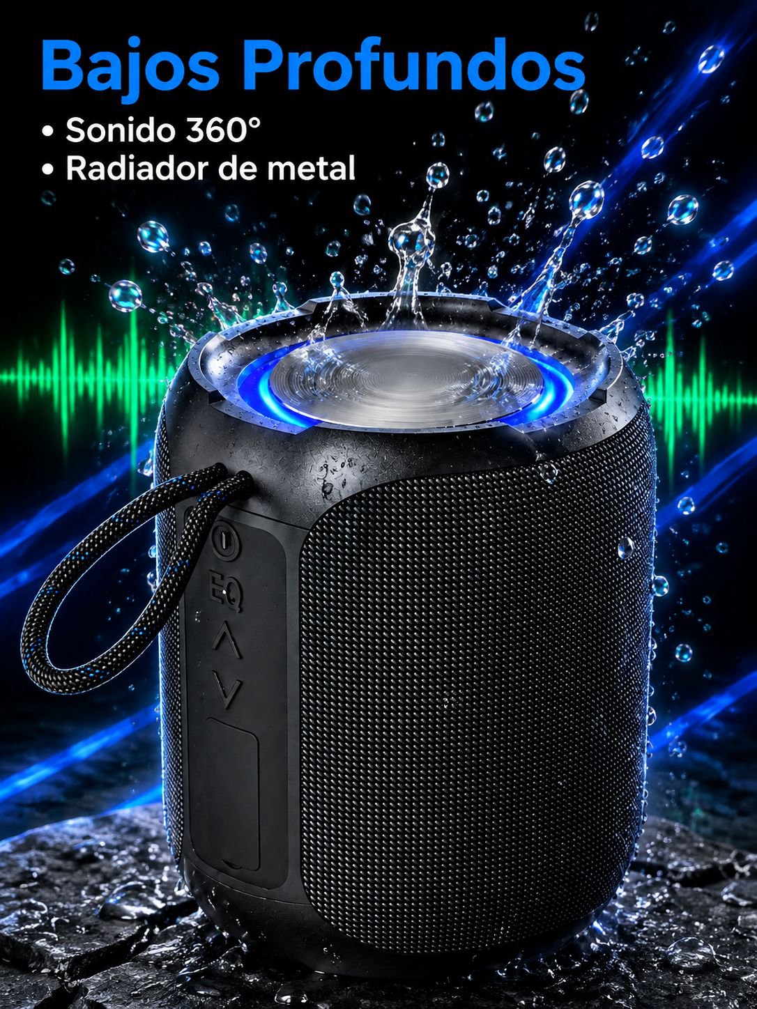 Altavoz Bluetooth portátil de alta calidad e impermeable