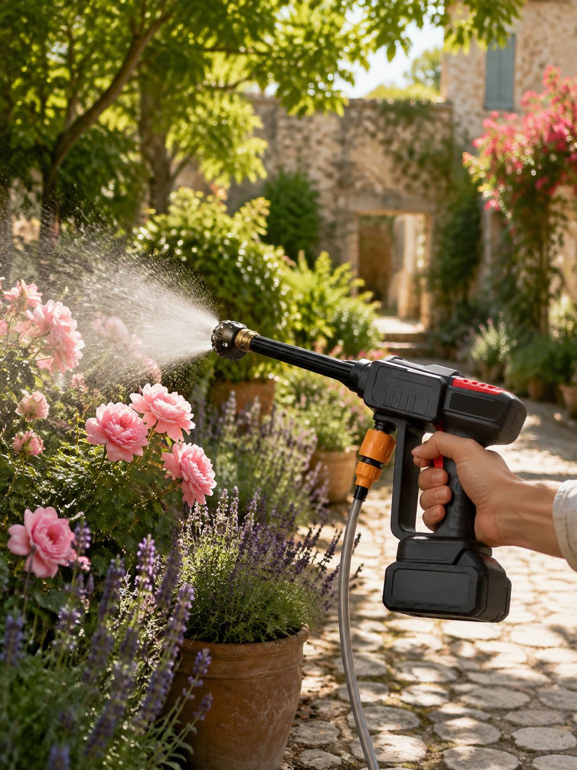 Appareil d'entretien automobile avec forte pression d'eau