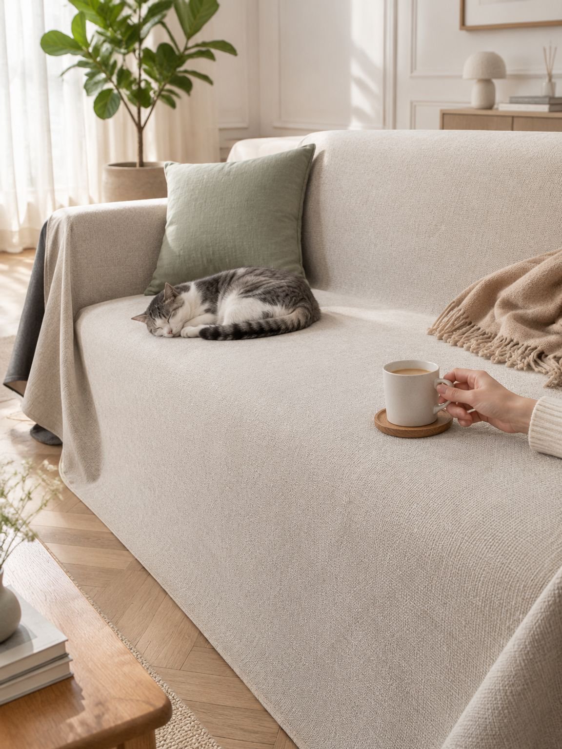 Housse de canapé anti-griffures de chat