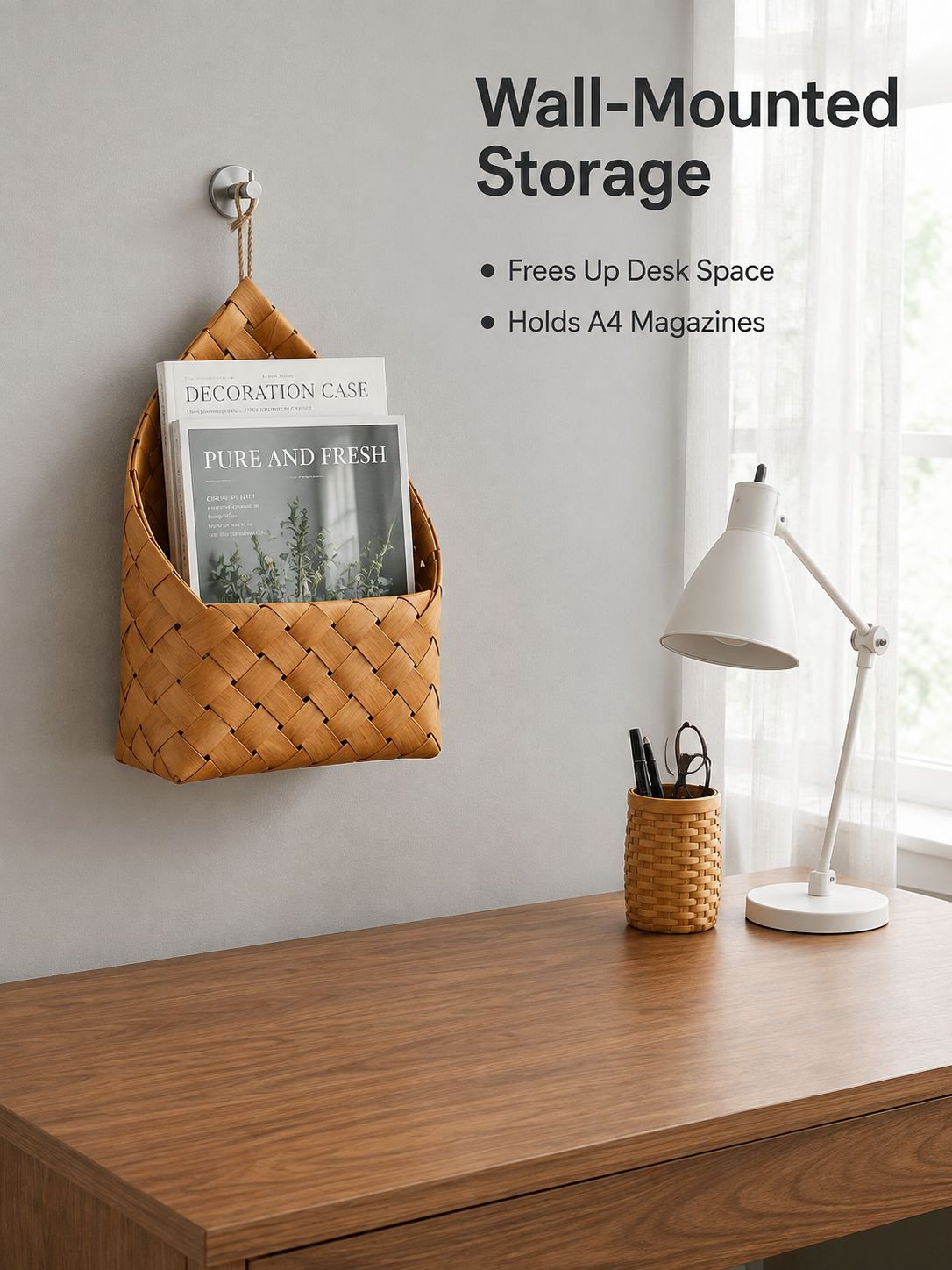 Hand-woven storage basket