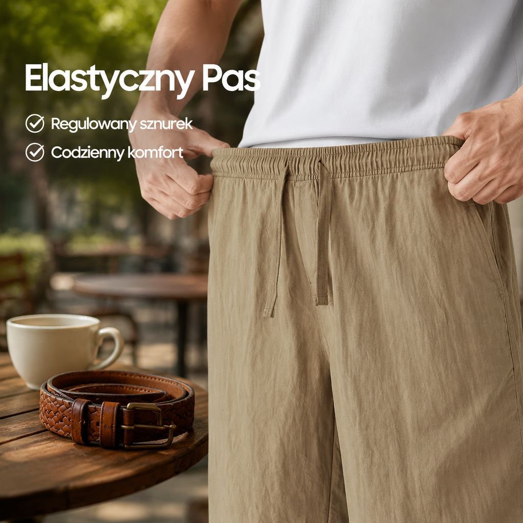 Męskie letnie, chłodne szorty lniane Tencel Lyocell