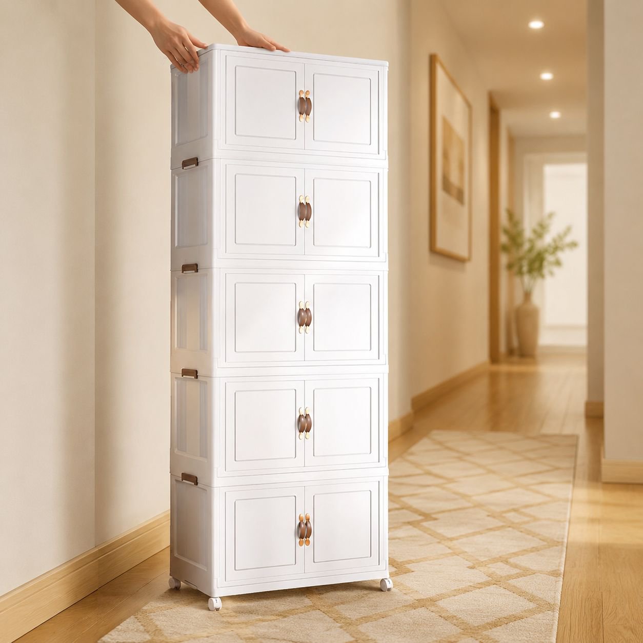 Foldable Multi-layer Storage Unit, Sleek and Durable for Versatile Organization