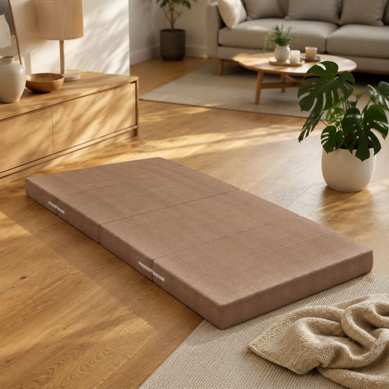Thickened sponge mat floor four folding lunch break nap mattress lazy office tatami sleeping mat flo