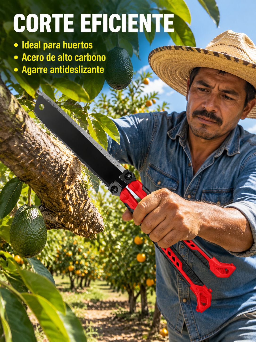 Sierra plegable para podar árboles frutales