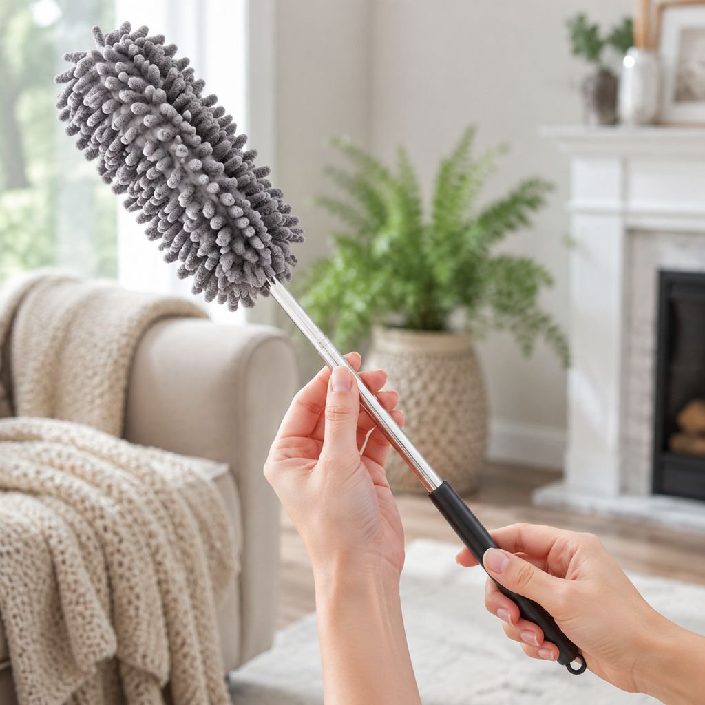 Soft feather duster for delicate surfaces
