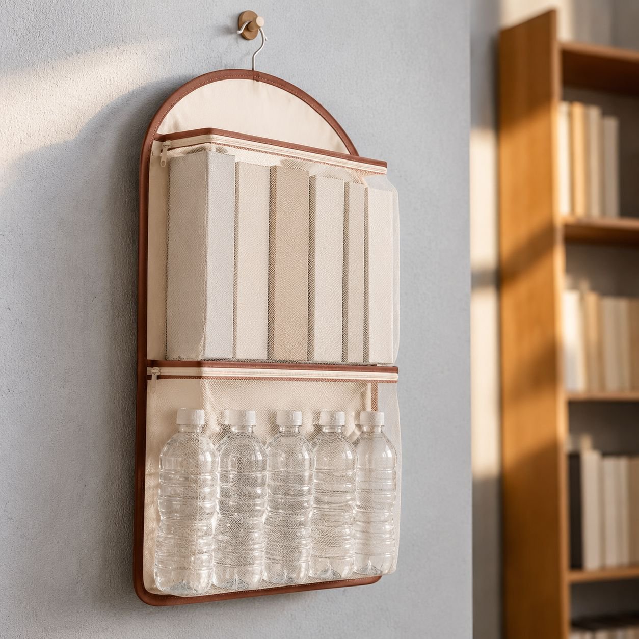 Easy to install hanging storage bag for wardrobe