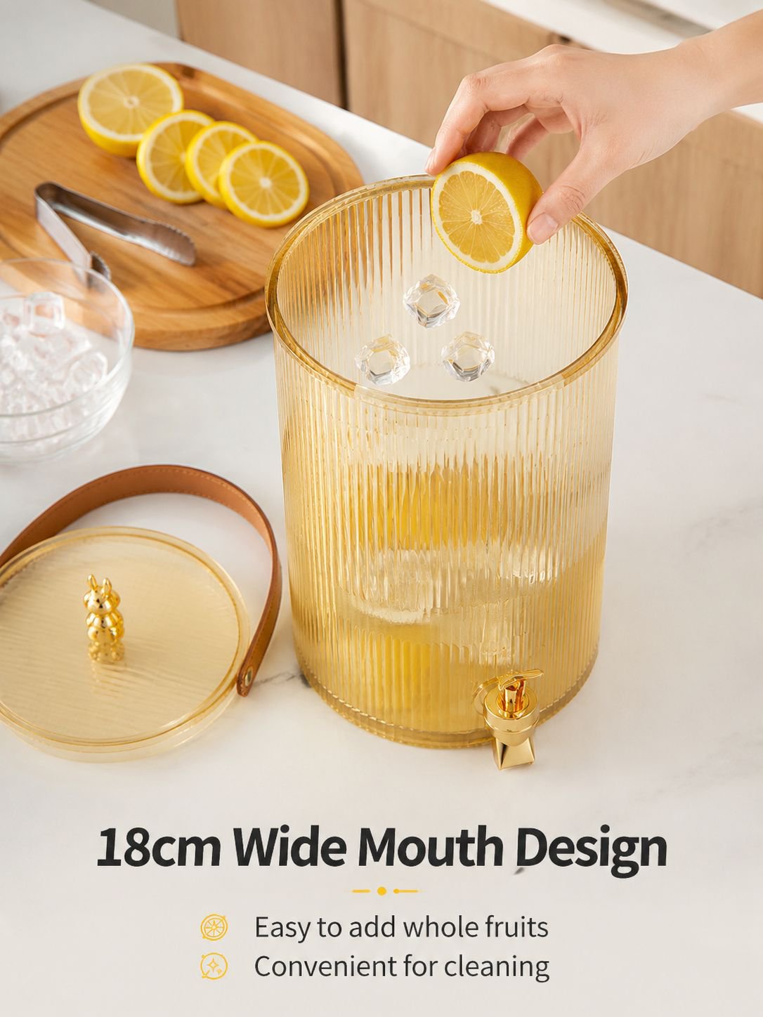 Large capacity cold water kettle with faucet, household beverage bucket