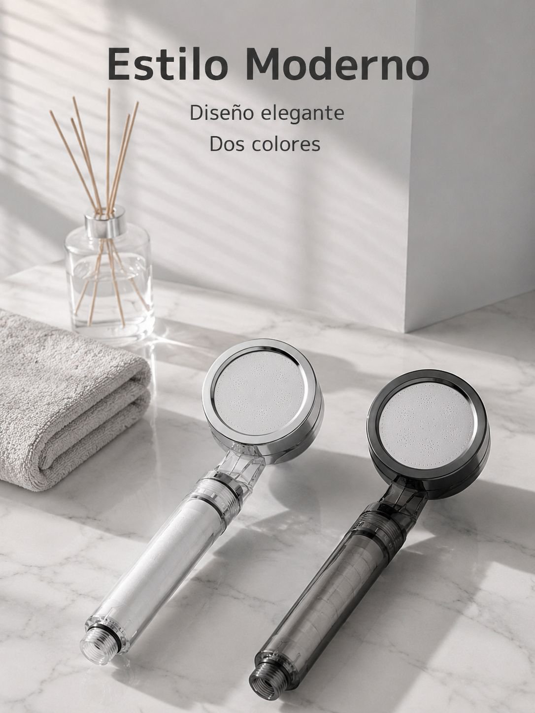 Cabezal de regadera con filtro y aumento de presión