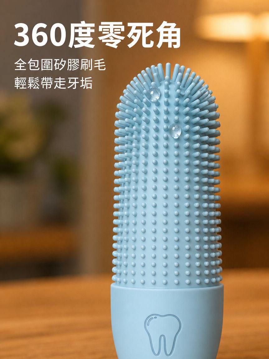 360度寵物矽膠手指牙刷