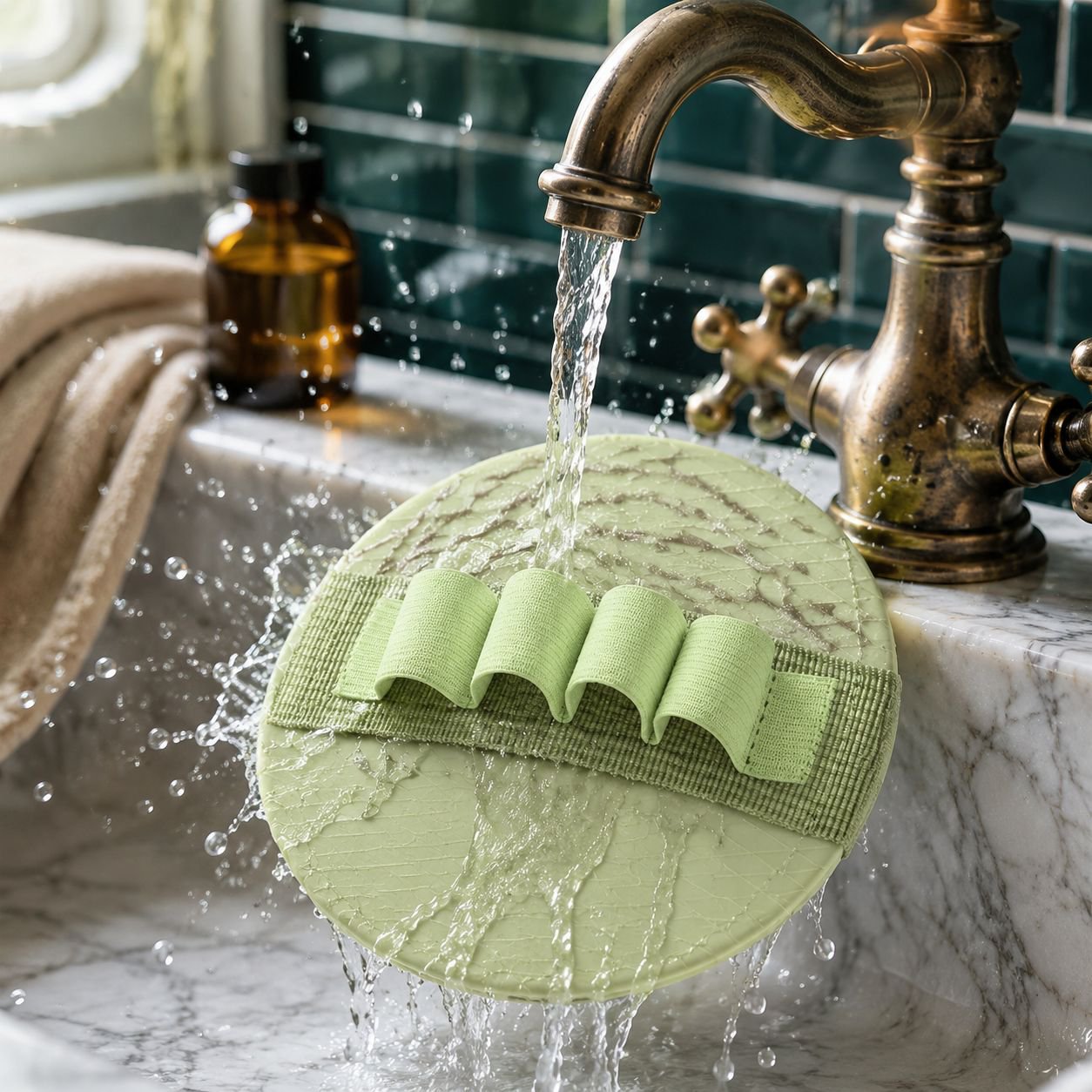 Soft and durable exfoliating bath towel