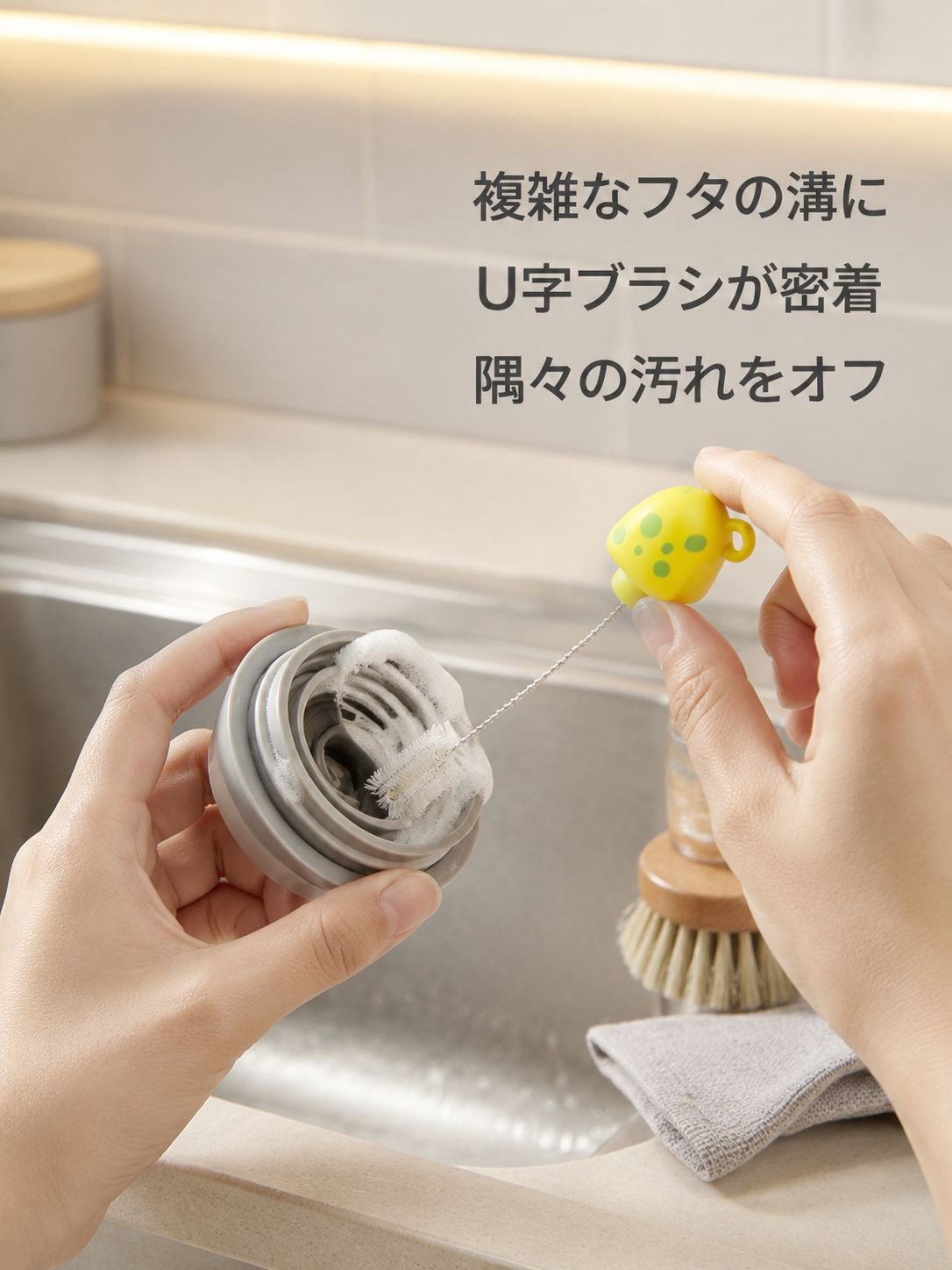 徹底的な清掃のための二重目的吸引ブラシ