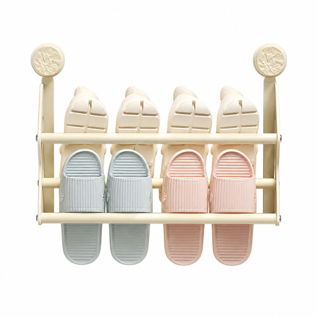 No-Drill Bathroom Storage Rack Door-Mounted Suction Cup Shoe Rack