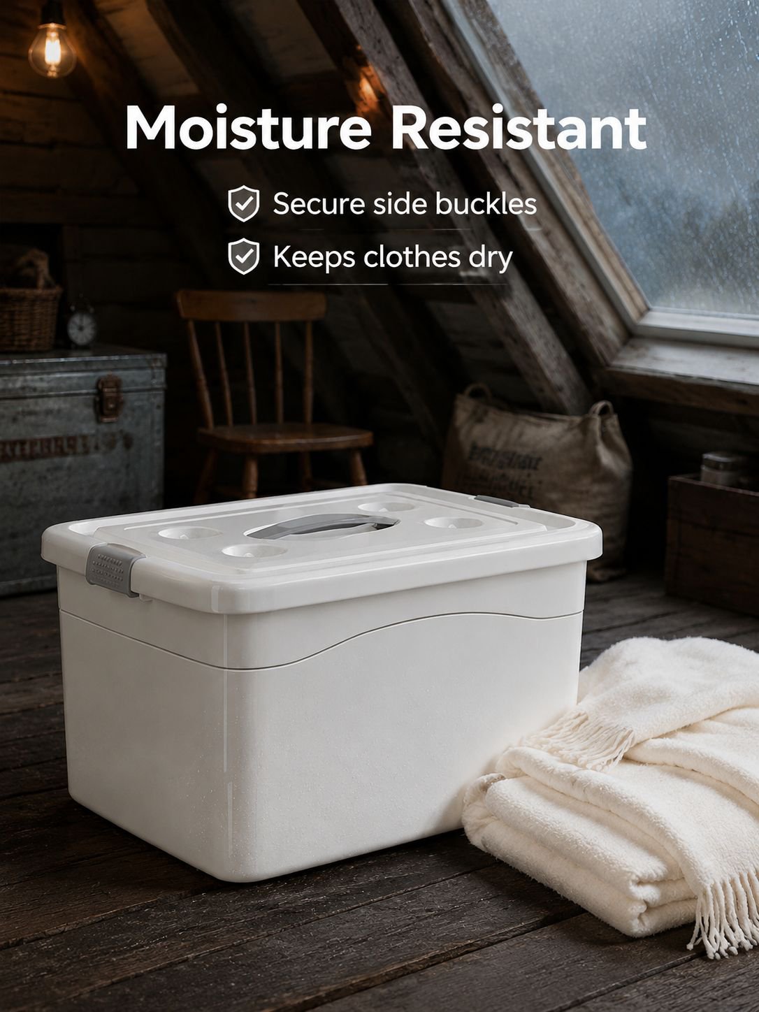 Extra-Large Plastic Storage Box with Wheels