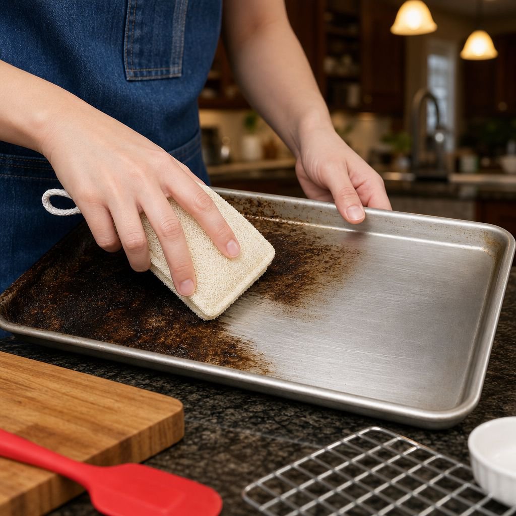 Natural Wood Pulp Cellulose & Loofah Sponge Scrubber