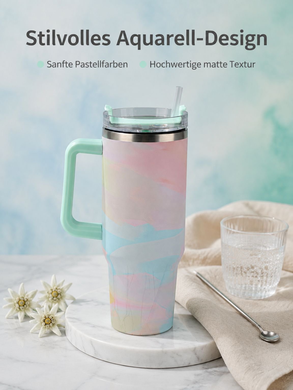 40oz Edelstahl-Thermobecher mit großem Fassungsvermögen für Auto