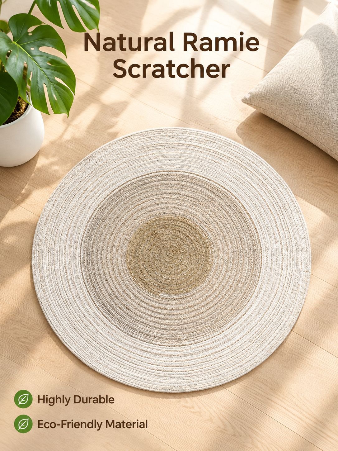 Woven ramie cat scratching mat