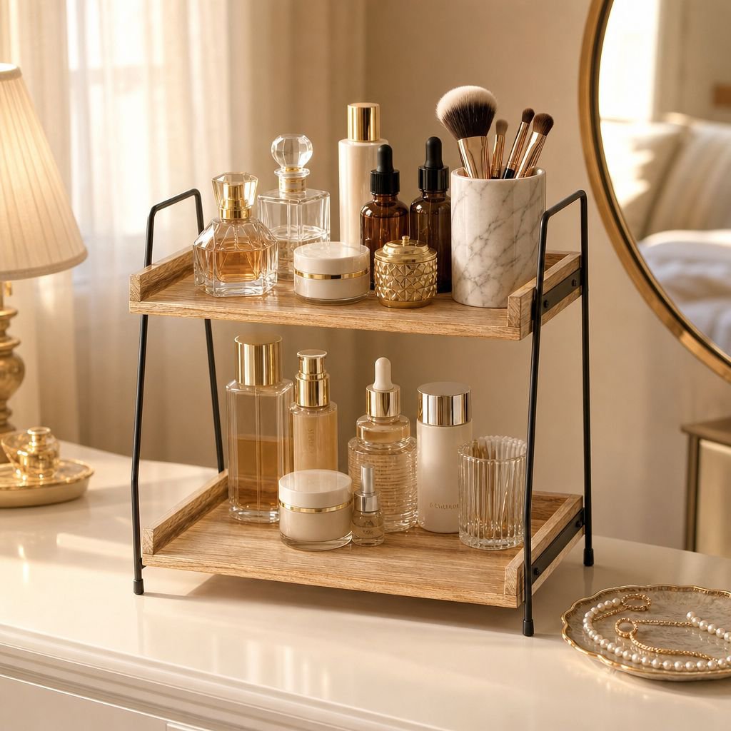Durable metal double-layer kitchen organizer