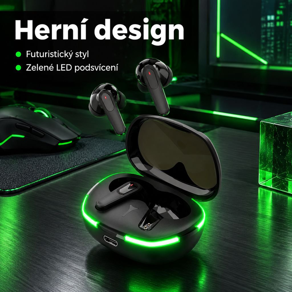 Bezdrátová TWS herní sluchátka do uší s potlačením hluku Bluetooth
