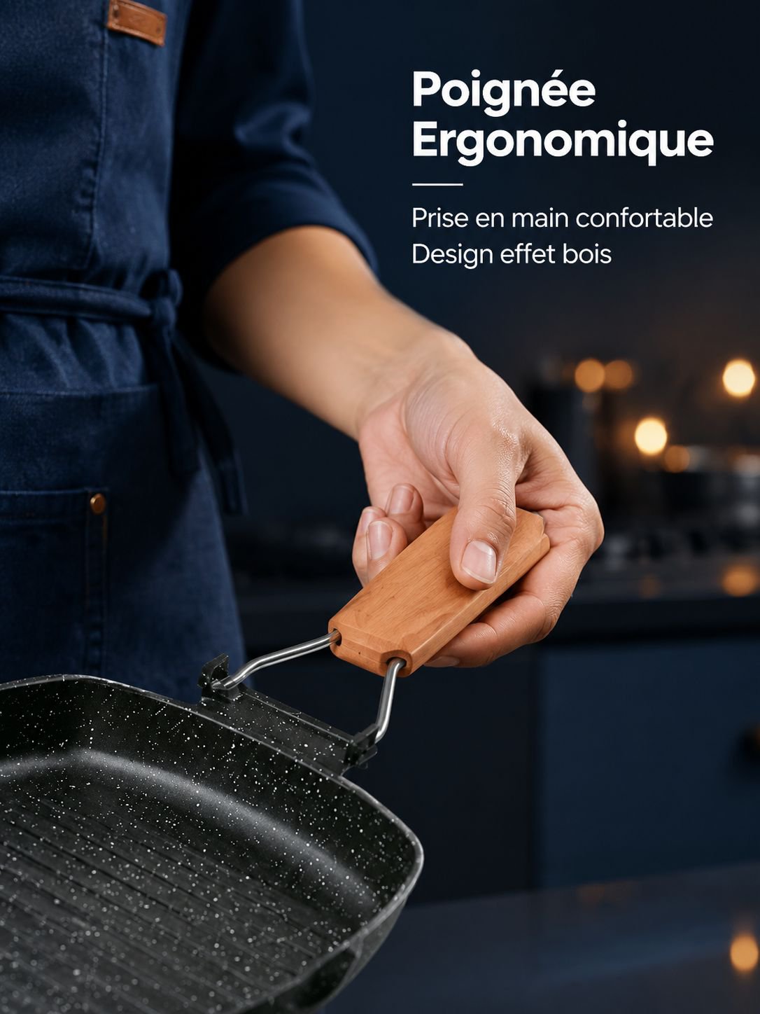 Poêle polyvalente pour cuisinière à induction et à gaz