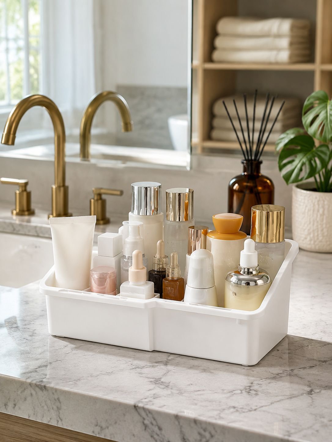 Durable organizer box with clear lid for easy viewing