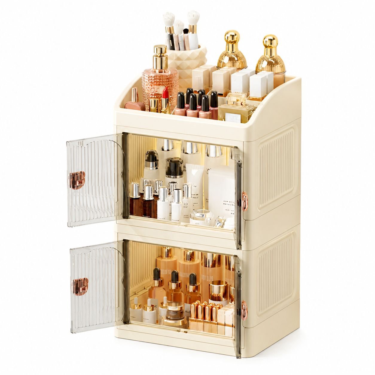 Boîte de rangement à tiroirs anti-poussière pour cosmétiques, usage domestique et bureau