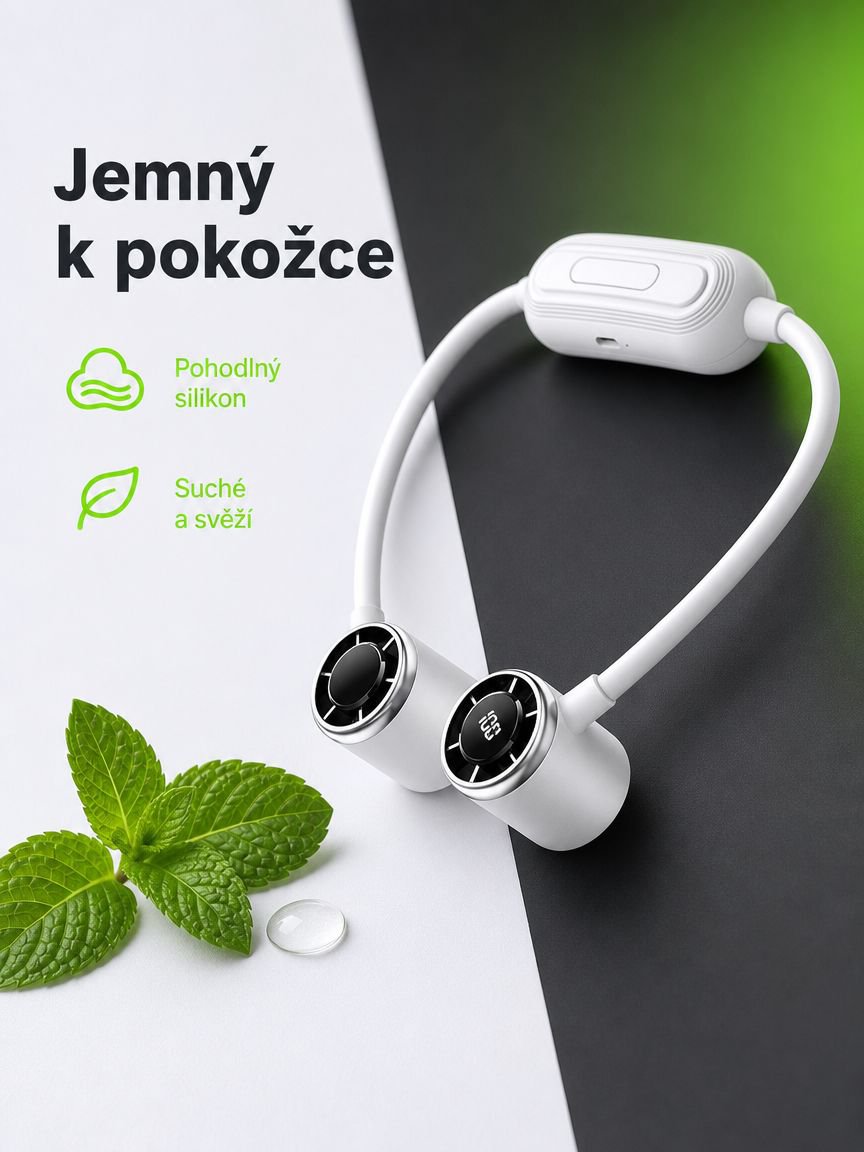 Dlouhá výdrž baterie větráku na krk