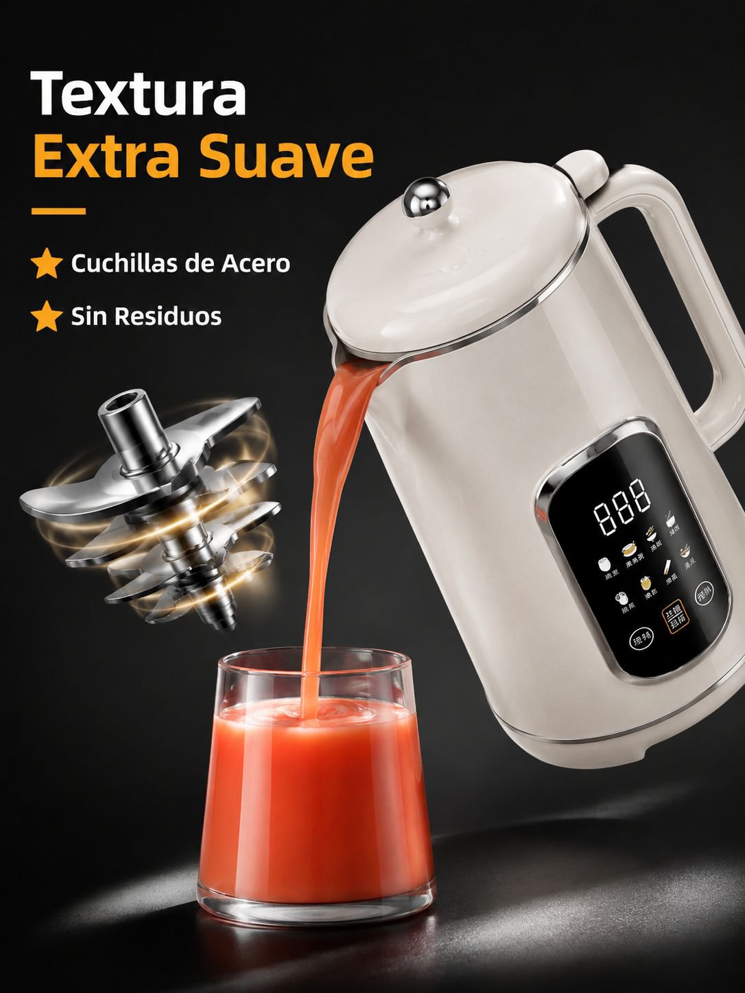 Licuadora doméstica totalmente automática y silenciosa, sin cocción, sin residuos, sin filtrado