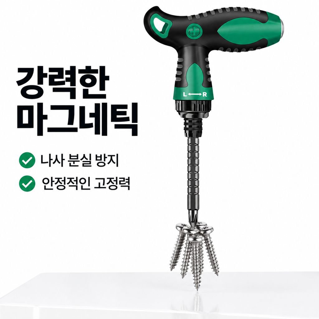 T형 라쳇 드라이버 십자 일자 별 양두 강력자석 가정용 수리공구