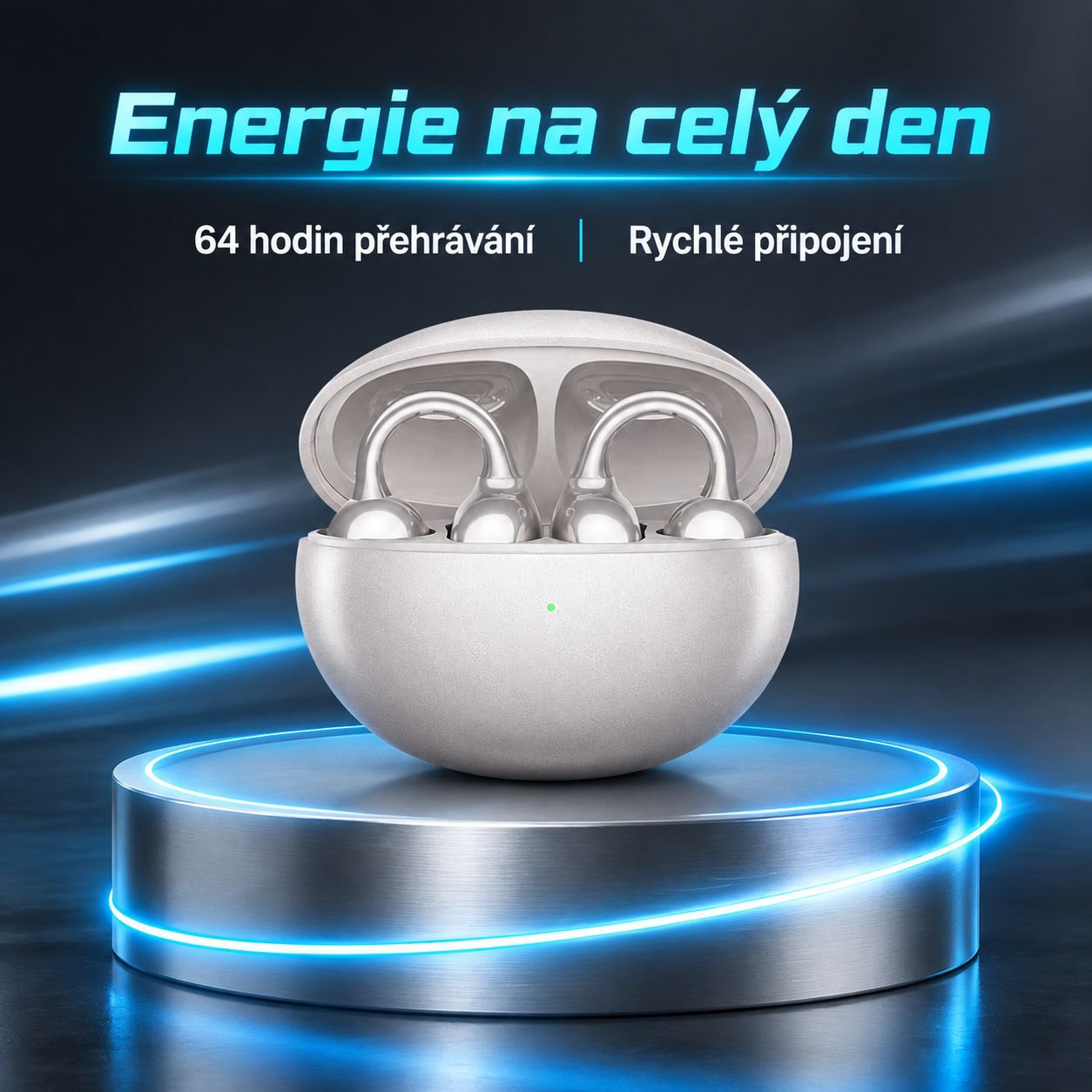 Sportovní Bluetooth sluchátka s klipem na uši, potlačením hluku a kostním vedením