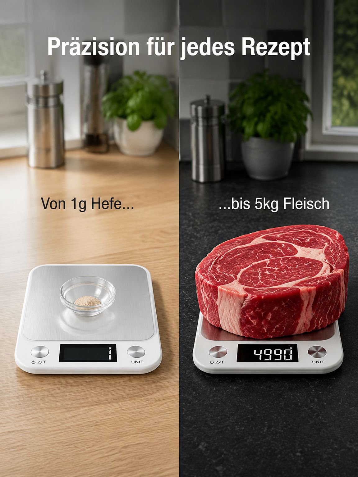 Küchenwaage mit hoher Tragkraft bis 5kg
