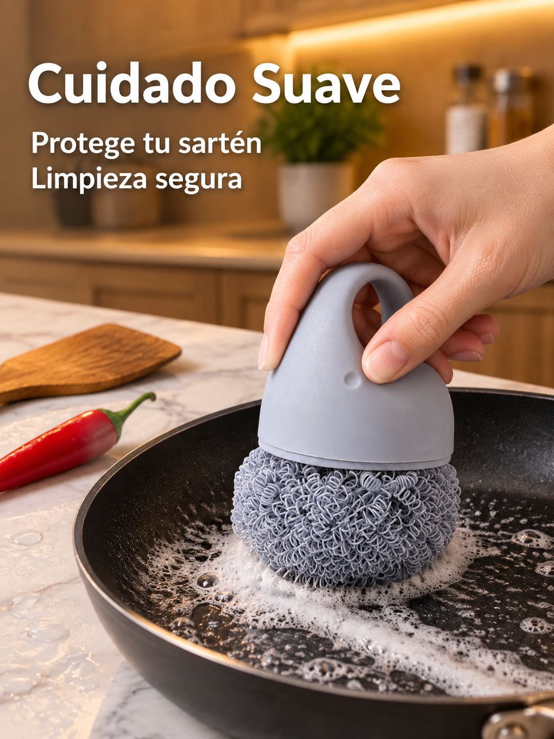Cepillo de limpieza sin seda para lavar platos doméstico