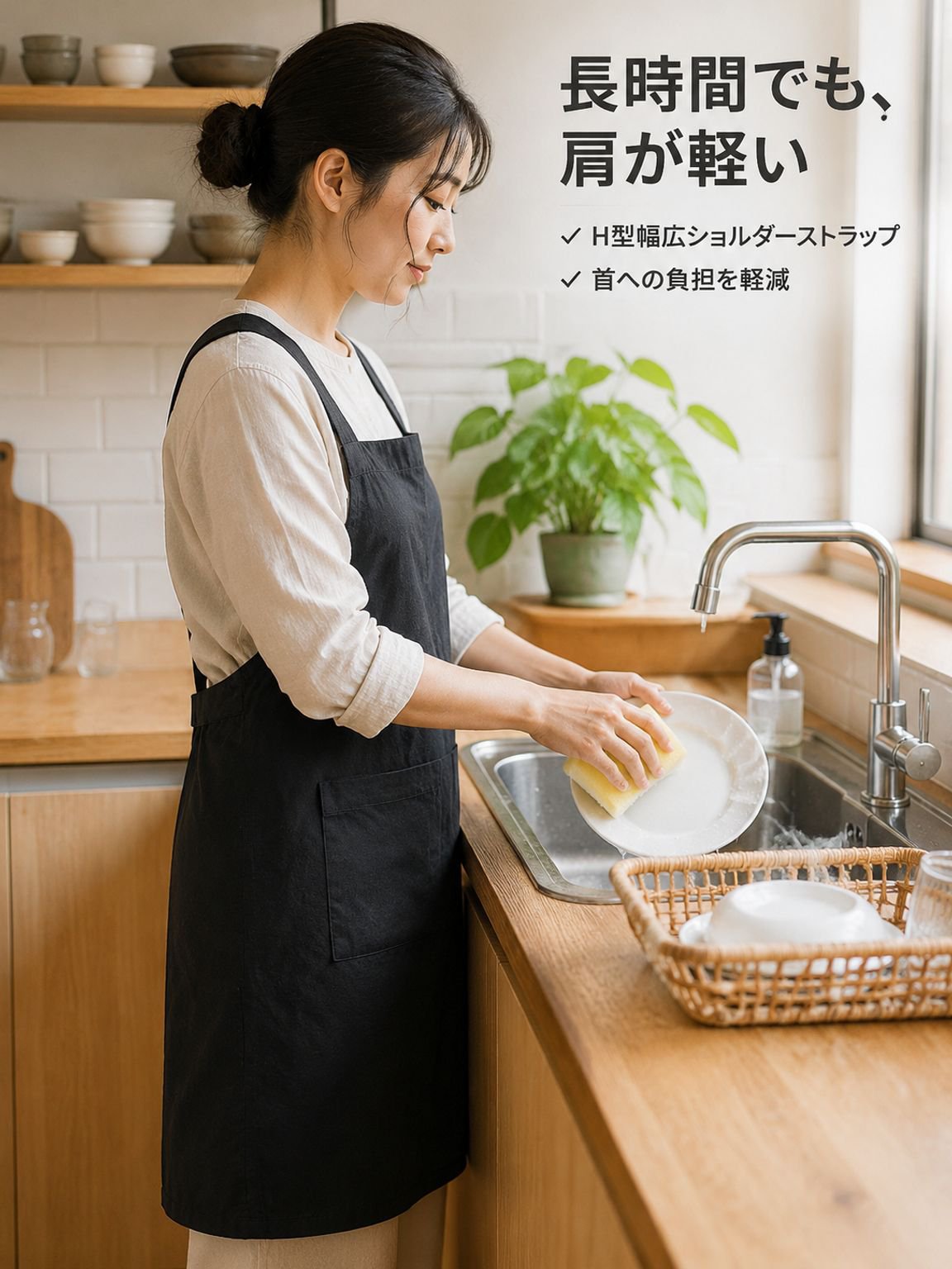 キッチン用撥水エプロン