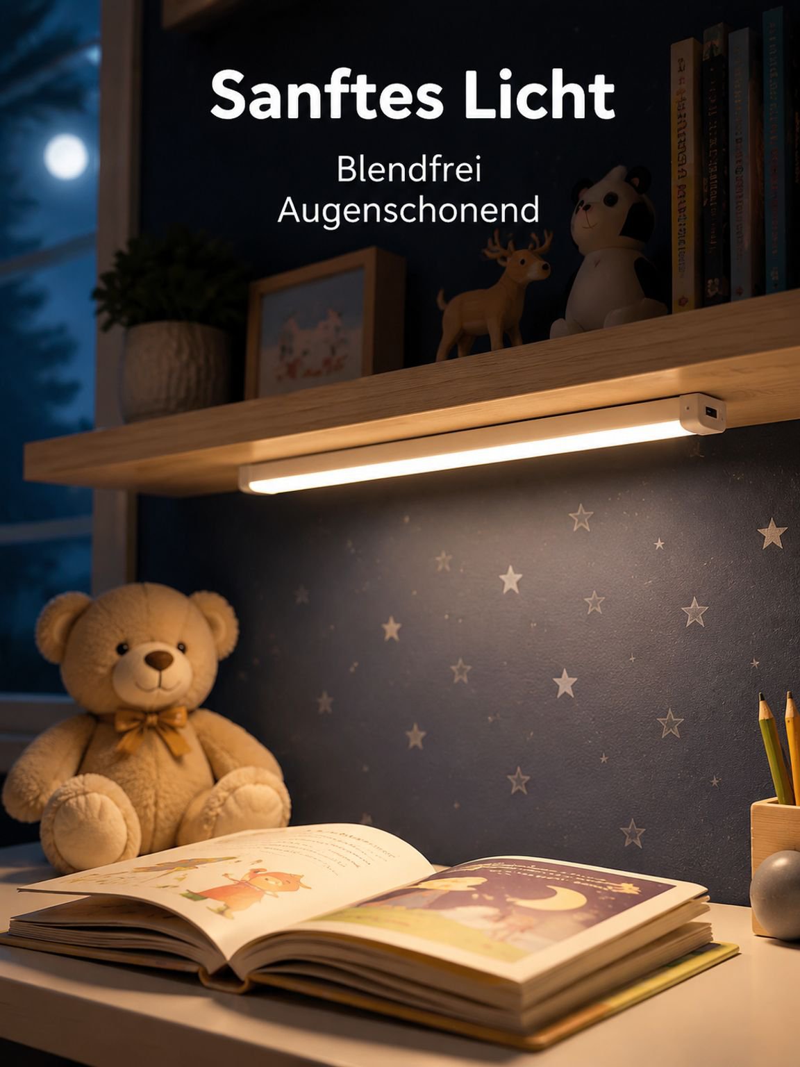 Intelligente LED-Nachtleuchte mit Bewegungserkennung, Magnetstreifen und kabelloser Funktion